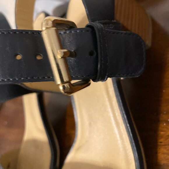 Talbots Black Kitten Heel Women Size 9 Open Toe Buckle Strap - Picture 2 of 12